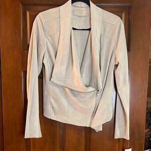 BLANK NYC Moto, zip front Women's Cream vegan suede Jacket medium